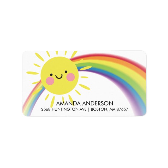 Little Ray of Sunshine Baby Shower Address Label Adressetikett (Framsidan)