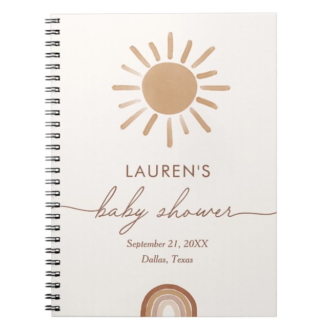 Little Ray of Sunshine Baby Shower Guest Bok Anteckningsbok (Framsidan)