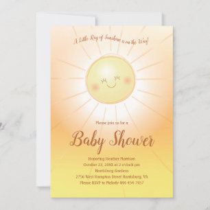 Little Ray of Sunshine Baby Shower Inbjudningar