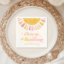 Little Ray of Sunshine Baby Shower Napkins