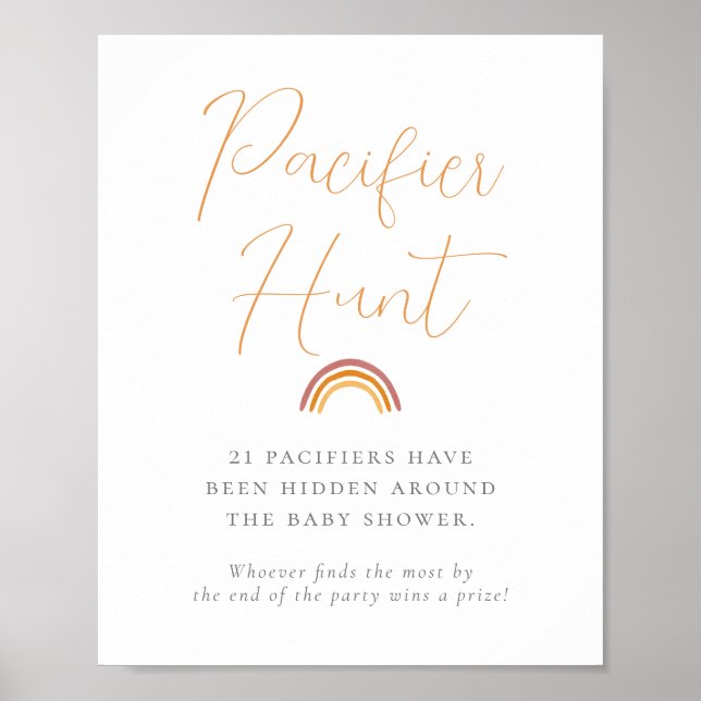 Little Ray of Sunshine Baby Shower Pacifier Hunt Poster (Framsidan)