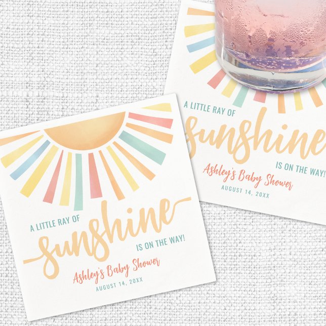 Little Ray of Sunshine Baby Shower Pappersservett (Little Ray Of Sunshine Baby Shower Napkins)