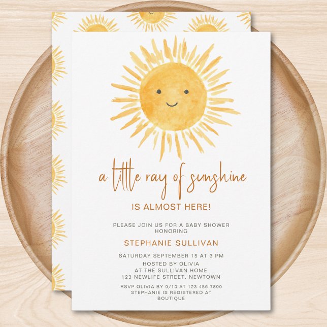 Little Ray of Sunshine Boho Baby Shower Inbjudningar (Skapare uppladdad)