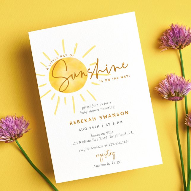 Little Ray of Sunshine Boho Baby Shower Inbjudningar (Skapare uppladdad)