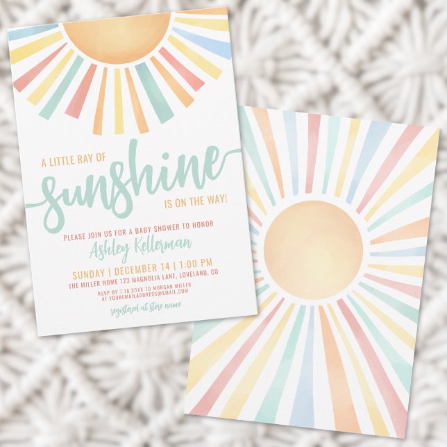Little Ray of Sunshine Boho Baby Shower Inbjudningar (Little Ray Of Sunshine Boho Baby Shower Invitation)