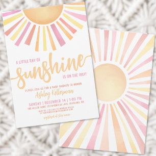 Little Ray of Sunshine Boho Baby Shower Inbjudningar
