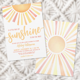 Little Ray of Sunshine Boho Baby Shower Inbjudningar