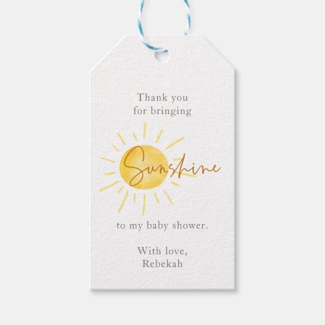 Little Ray of Sunshine Boho Baby Shower Presentetikett (Framsidan)