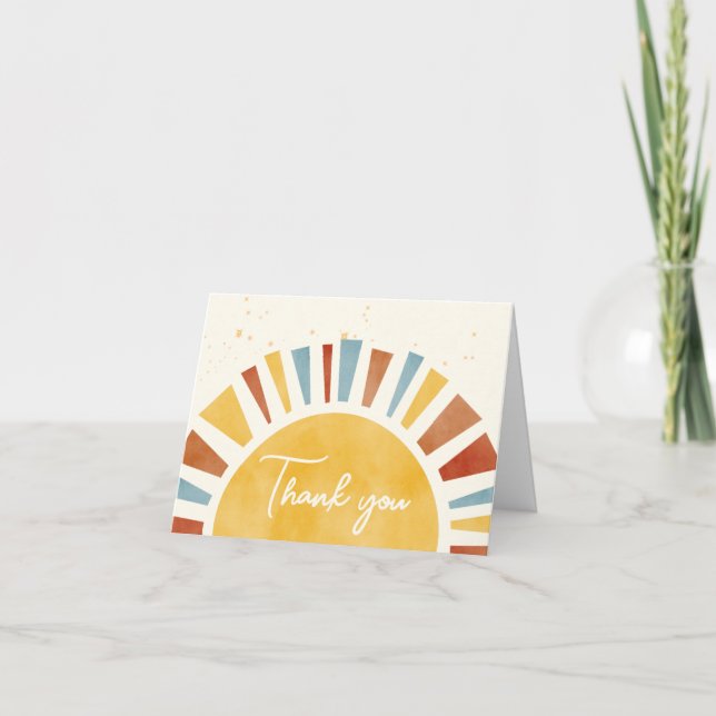 Little Ray of Sunshine Boho Baby Shower Tack Kort (Framsida)
