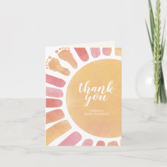Little Ray of Sunshine Boho Baby Shower Tack Kort (Framsida)