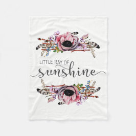 Little Ray of Sunshine Boho Chic Blommigt Flicka Fleecefilt