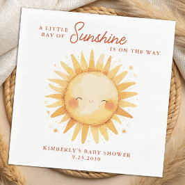 Little Ray of Sunshine Boho Cute Sun Baby Shower Pappersservett