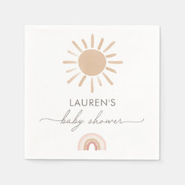 Little Ray of Sunshine Boho Girl Baby Shower Pappersservett