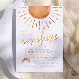 Little Ray of Sunshine Boho Rainbow Shower Inbjudningar