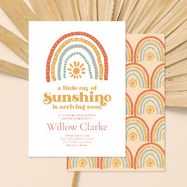 Little Ray of Sunshine Boho Rainbow Shower Inbjudningar