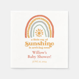 Little Ray of Sunshine Boho Rainbow Shower Pappersservett