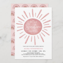 Little Ray of Sunshine Boho Rosa Sol Baby Shower