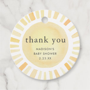 Little Ray of Sunshine Boho Sol Gult Baby Shower Gåvor Etiketter