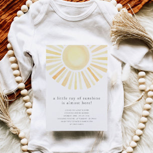 Little Ray of Sunshine Boho Sol Gult Baby Shower Inbjudningar