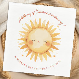 Little Ray of Sunshine Boho Sun Cute Baby Shower Pappersservett