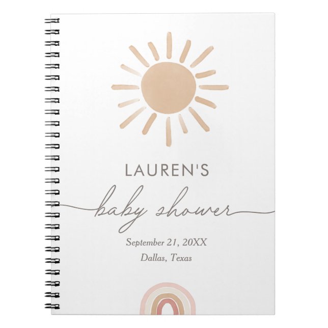 Little Ray of Sunshine Girl Baby Shower Guest Bok Anteckningsbok (Framsidan)
