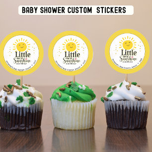 Little Ray of Sunshine Glitter Baby Shower Runt Klistermärke