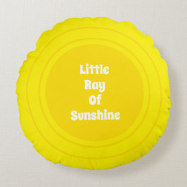 Little Ray of Sunshine gult sol anpassningsbar tex Rund Kudde