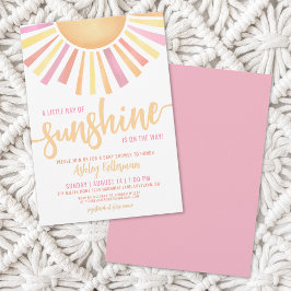 Little Ray of Sunshine Rosa Baby Shower Inbjudningar