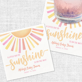 Little Ray of Sunshine Rosa Baby Shower Pappersservett