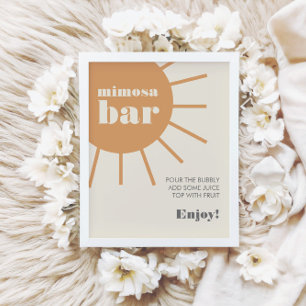 Little Ray of Sunshine Vintage Mimosa Pub Poster