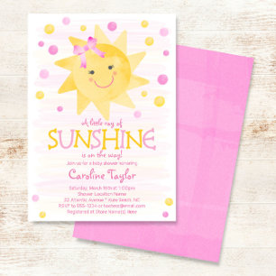 Little Ray of Sunshine Watercolor Baby Shower Inbjudningar