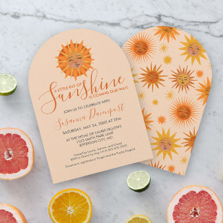 Little Ray of Sunshine Watercolor Baby Shower Inbjudningar