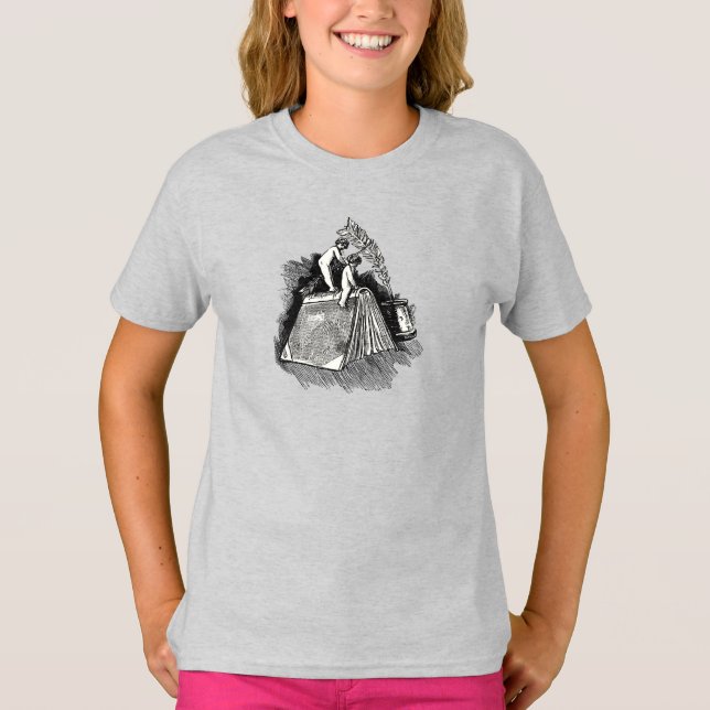 Little Reader Cherubs & Bokar T Shirt (Framsida)