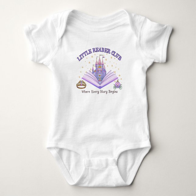 Little Reader Club Baby Body T Shirt (Framsida)