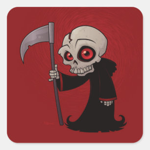 Little Reaper Fyrkantigt Klistermärke