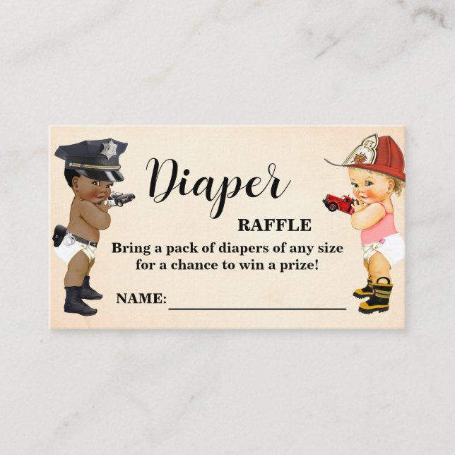 Little Recruit Diaper Raffle Ticket Baby Shower Placeringskort (Framsida)
