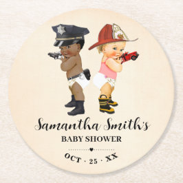 Little Recruit on the Way Baby Shower Underlägg Papper Rund