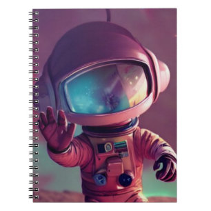Little Red Alien Astronaut Anteckningsbok