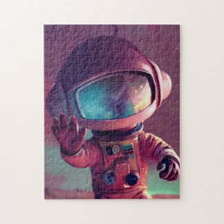Little Red Alien Astronaut Pussel