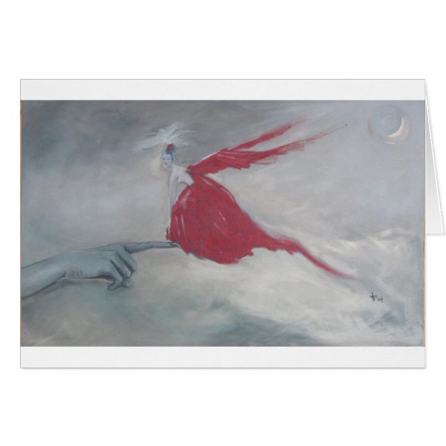 Little Red Bird Hälsningskort (Framsidan Horizontal)