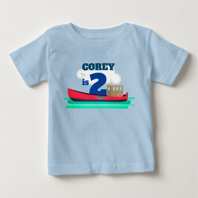 Little Red Boat 2:a födelsedagen Baby T-Shirt (Framsida)