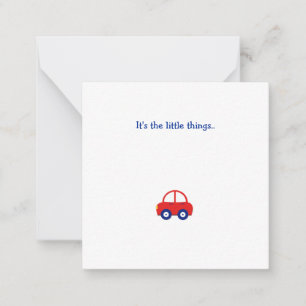Little Red Car Birthday Tackkort Card Anteckningskort