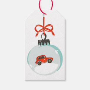 Little Red Car jul Ornament Gift Märkres Presentetikett
