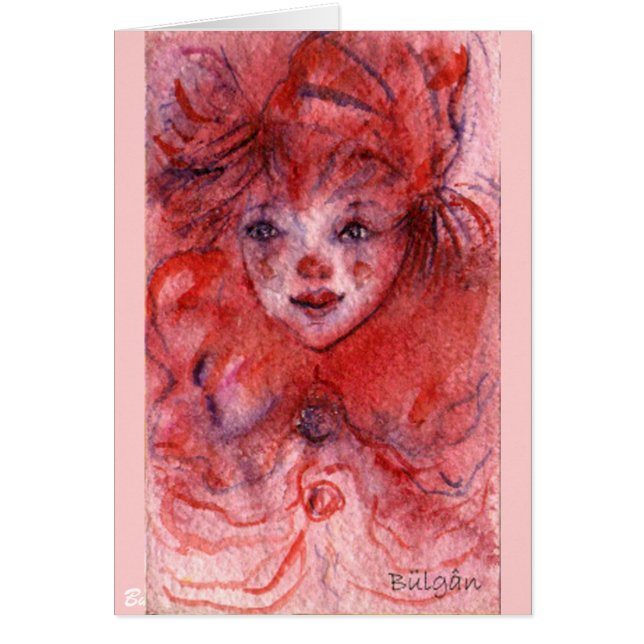 LITTLE RED CLOWN HÄLSNINGSKORT (Framsidan)