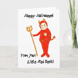 "Little Red Djävulen" Halloween-kort. Kort