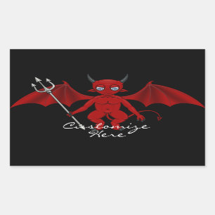 Little Red Djävulen Thunder_Cove Rektangulärt Klistermärke