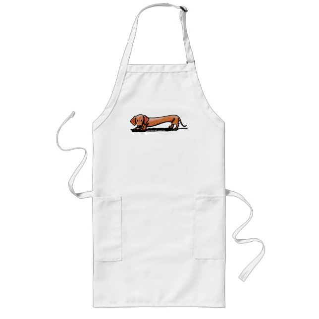 Little Red Doxie Apron Långt Förkläde (Framsidan)