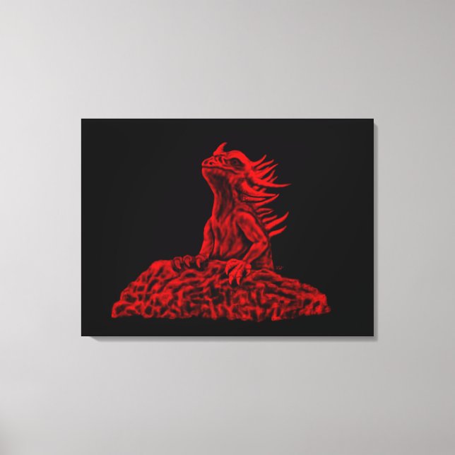 Little Red Dragon Canvastryck (Framsida)