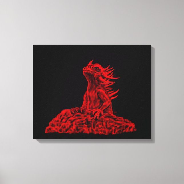 Little Red Dragon Canvastryck (Framsida)