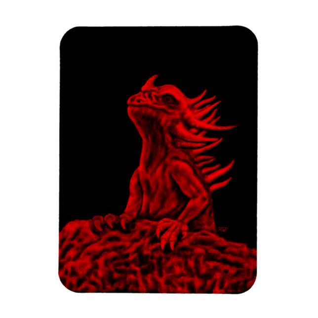 Little Red Dragon Magnet (Vertikal)
